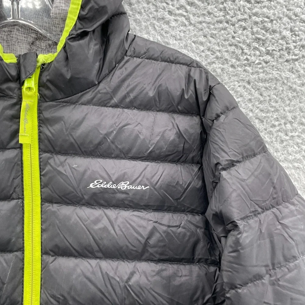 Eddie Bauer Goose Puffer Jacket Kids M 10-12 Reversible Outdoor Hike Camp Snow